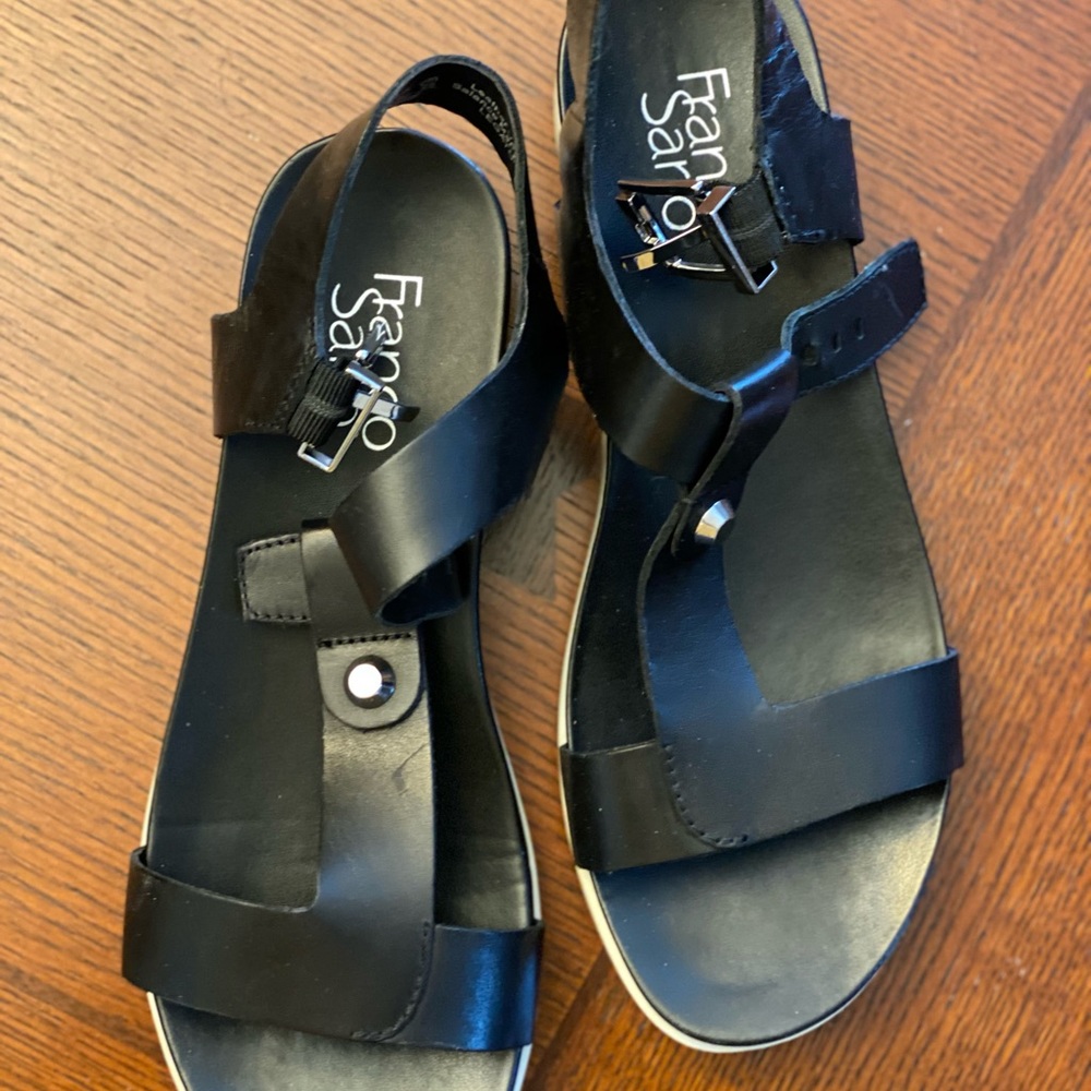 Black T-Strap Franco Sarto Legato Sandals